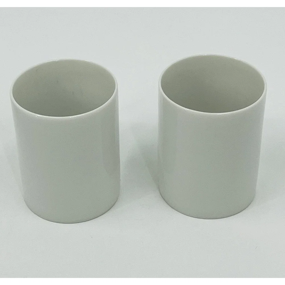 Vintage MCM Set 4 White Demitasse Espresso Cups Mugs Schmid Porcelain Japan